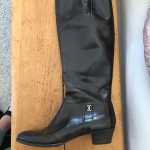 Vintage Salvatore Ferragamo Knee High Leather Boot